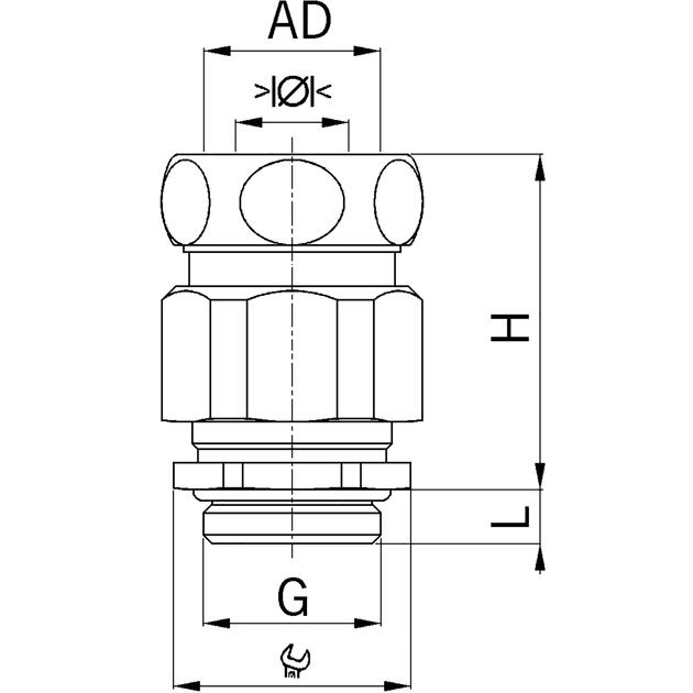 Raccord de tuyau combiné AGRO Progress® en laiton avec presse-étoupe intégré