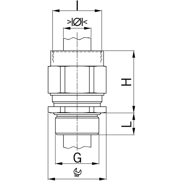 AGRO-adapter Progress® messing met geïntegreerde EMC-kabelwartel